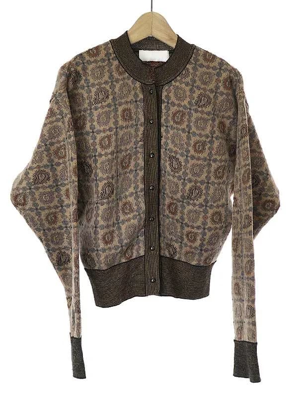 Mame Kurogouchi マメ クロゴウチ 21AW Paisley Jacquard Knitted Cardigan ペイズリーカーディガン