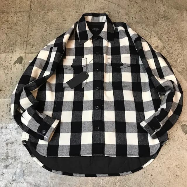 UNUSED UNUSED 17AW Block check shirts jacket 中綿入りオーバーサイズチェックシャツ