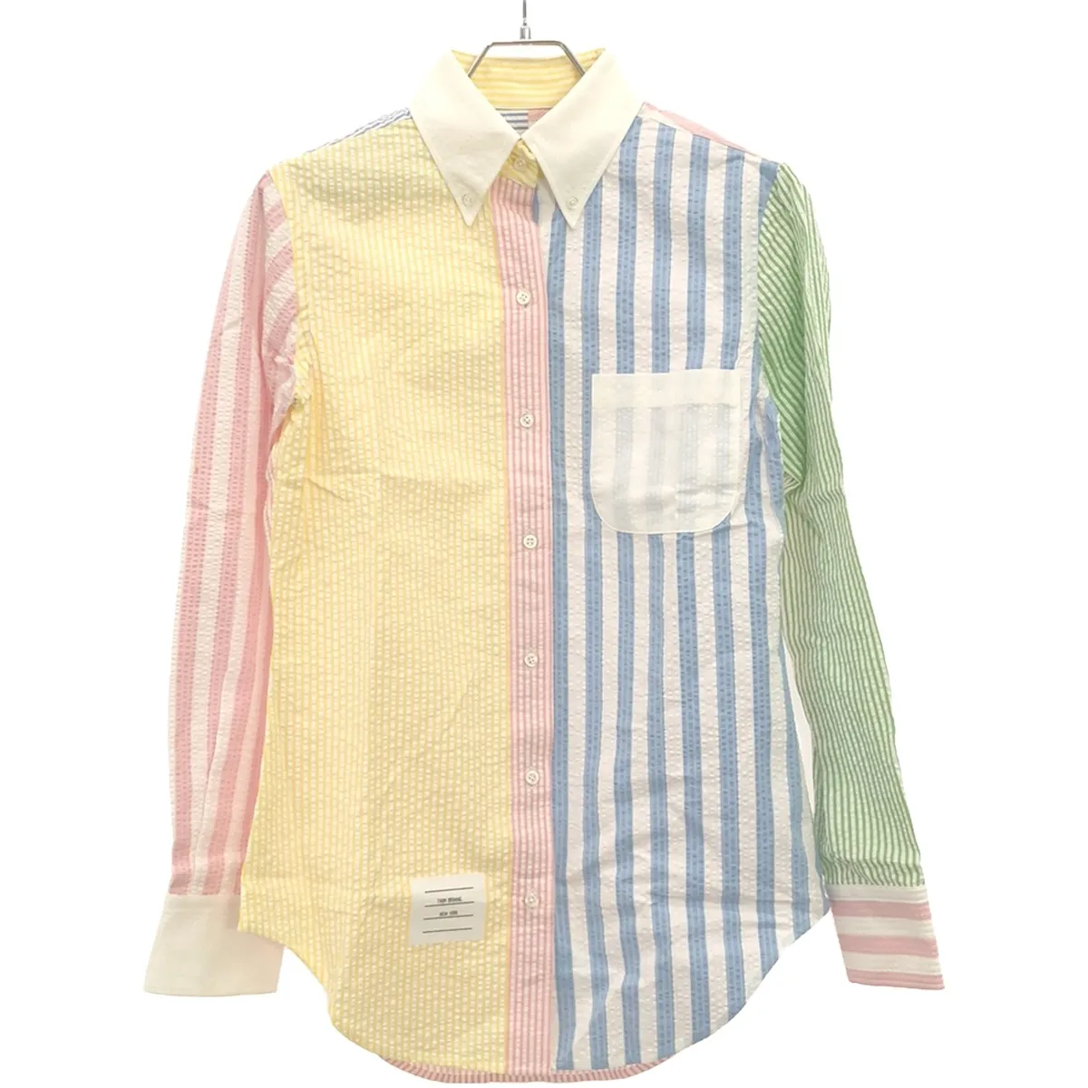 THOM BROWNE トム ブラウン マルチカラー シアサッカー ストライプ ボタンダウンシャツ