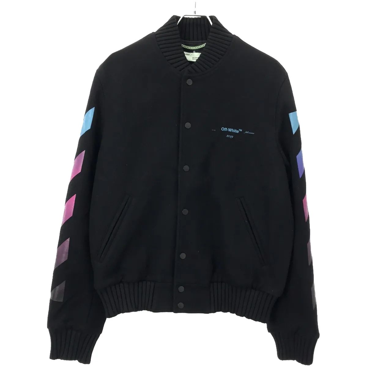 OFF-WHITE オフホワイト グラデーションスタジアムジャケット ブラック