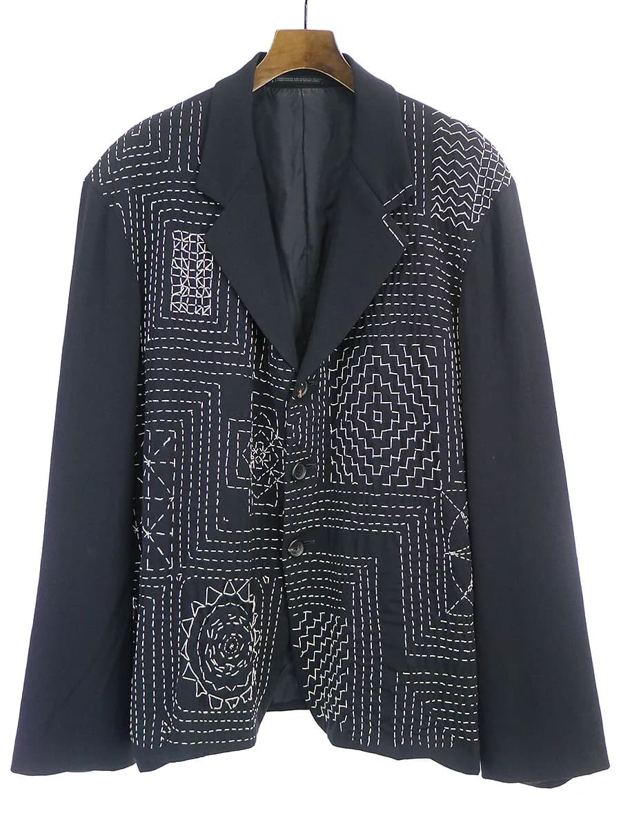 Yohji Yamamoto ヨウジヤマモト プール オム 95SS ウールギャバジン刺し子ジャケット