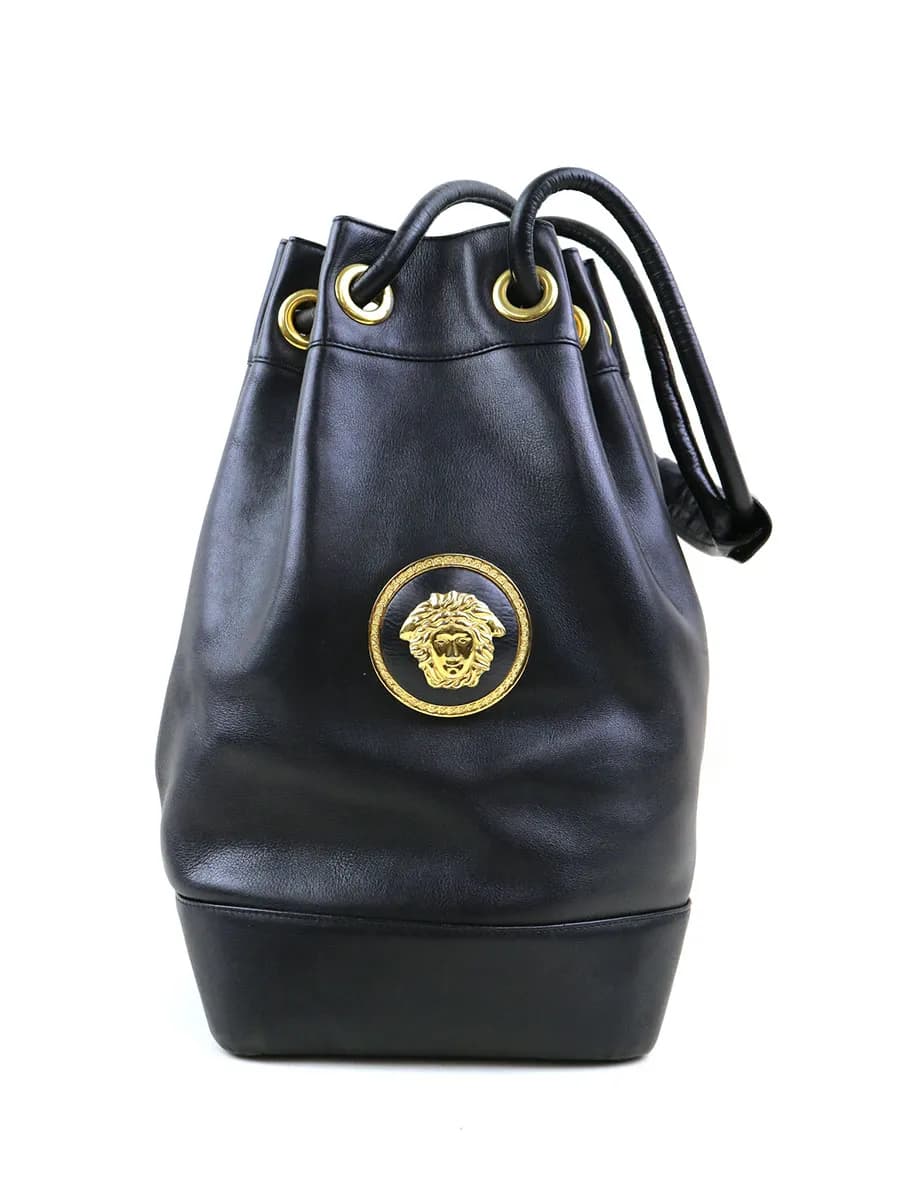 VERSACE ジャンニ ヴェルサーチ 巾着 レザーショルダーバッグ