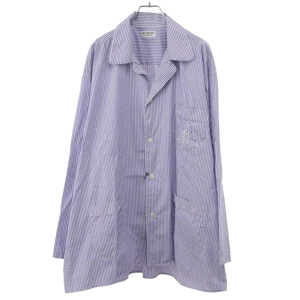 BALENCIAGA バレンシアガ 22SS HOMEWEAR ストライプパジャマシャツ 659014 TFM03