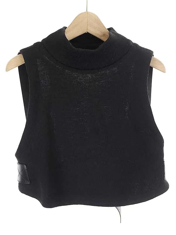 noir kei ninomiya ノワール ケイ ニノミヤ SAMPLE レザーハーネスニットトップス ベスト