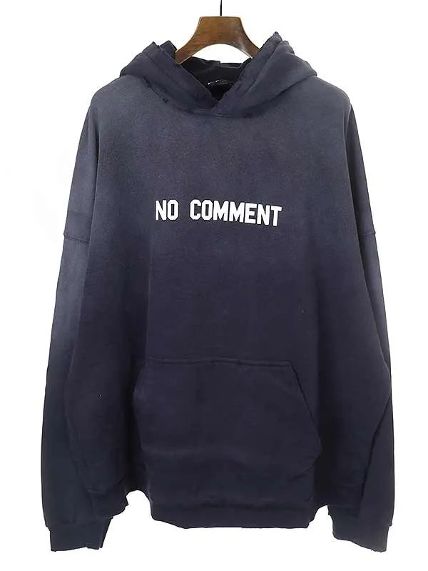 BALENCIAGA バレンシアガ 22SS NO COMMENT HOODIE ヴィンテージダメージ加工オーバーサイズパーカー