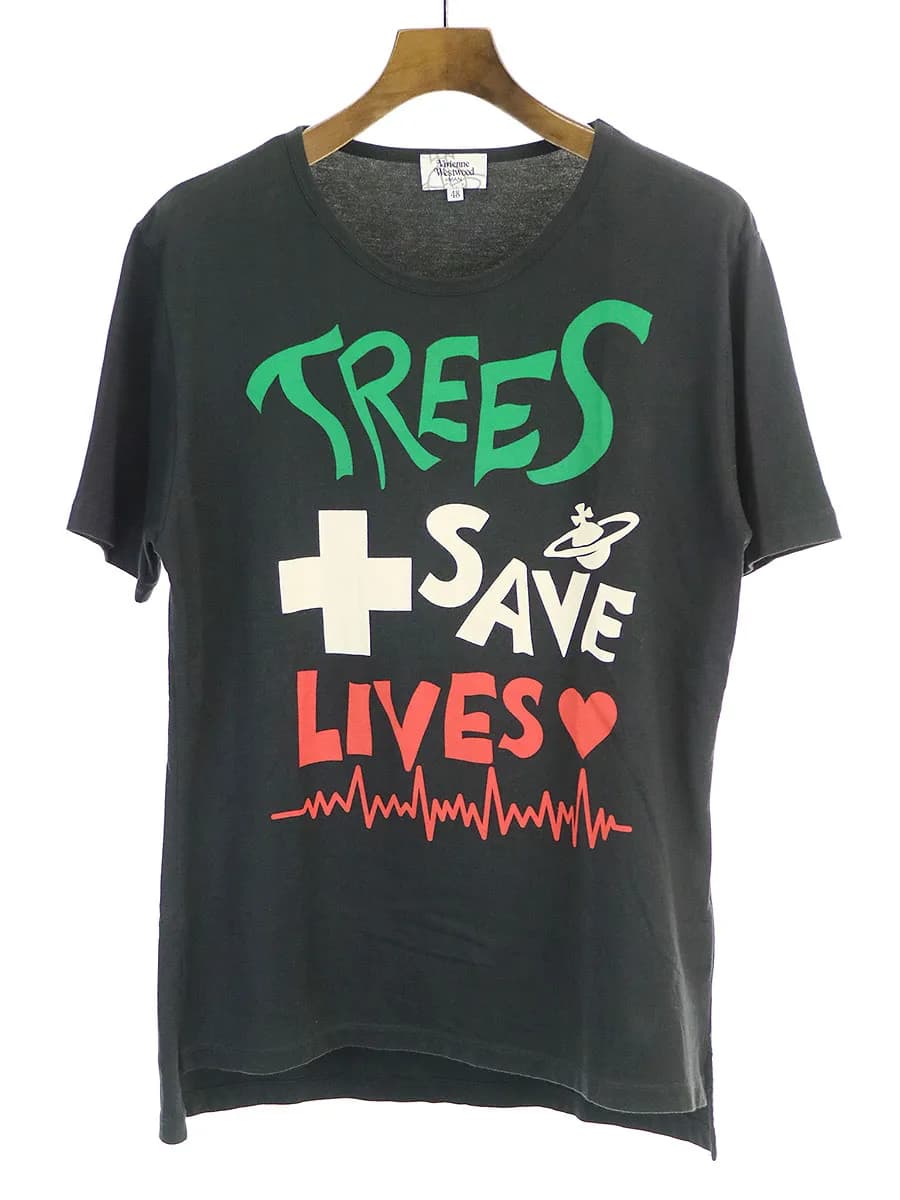 Vivienne Westwood ヴィヴィアンウエストウッド マン TREES SAVE LIVE T-SHIRT プリントTシャツ