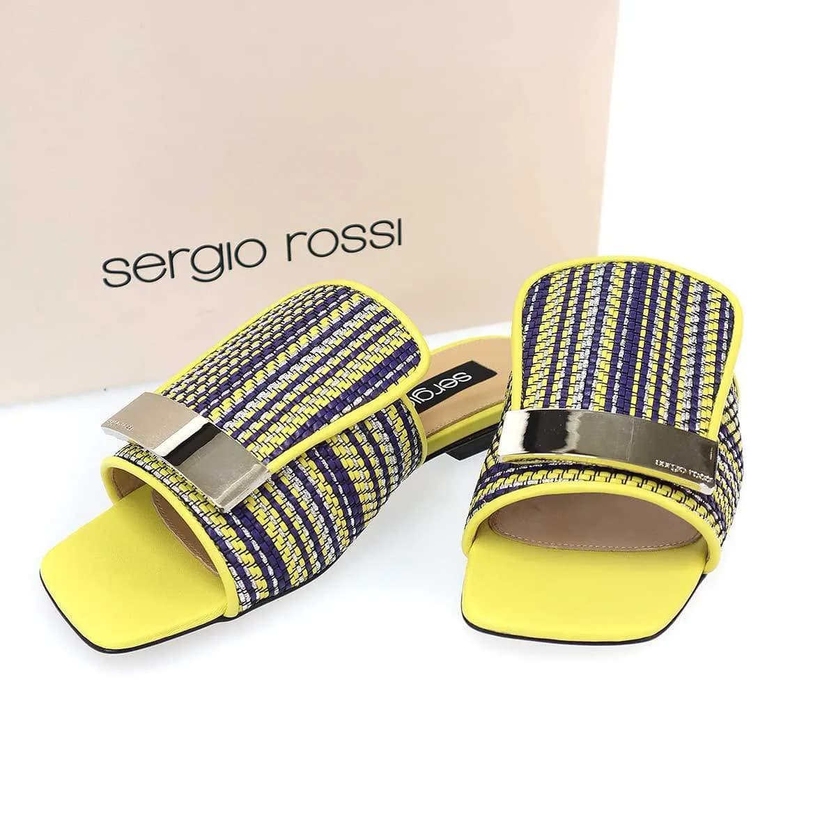sergio rossi セルジオ ロッシ sr1 レザーフラットサンダル 0380