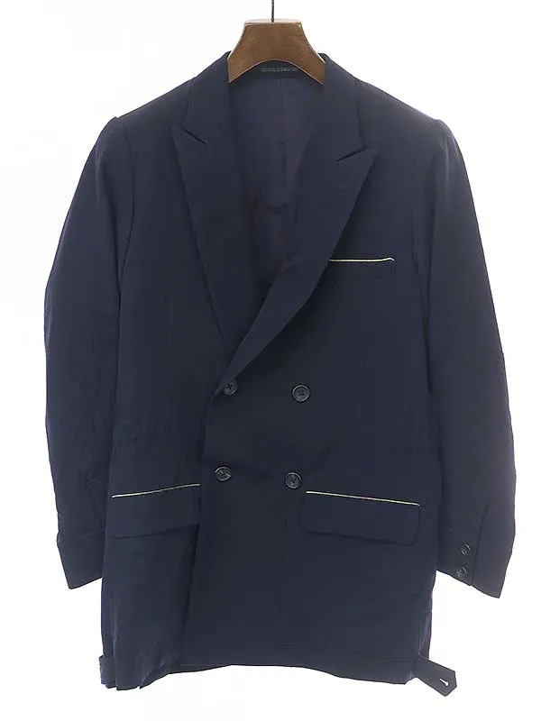 Yohji Yamamoto ヨウジヤマモト プールオム 1993AW パイピング刺し子パッチバックジップジャケット