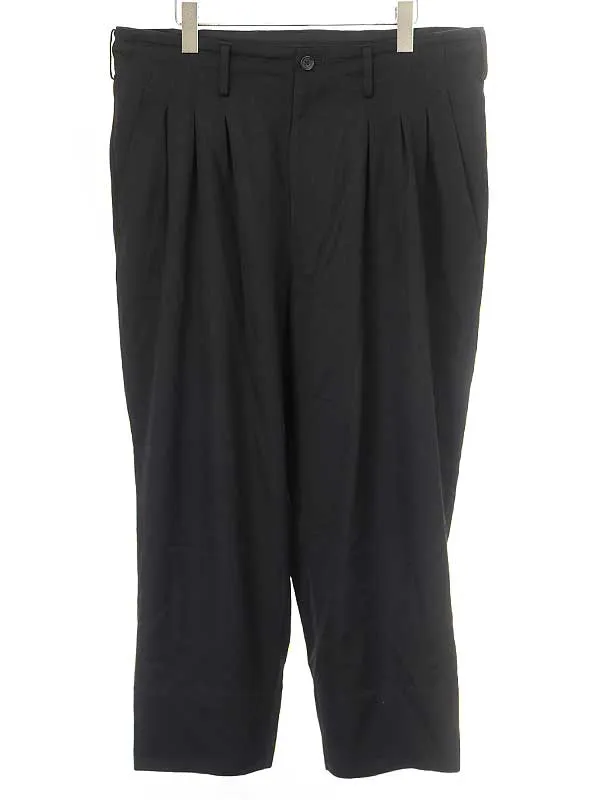 Yohji Yamamoto ヨウジヤマモト プールオム 23SS Y-12 TUCK FLAP P ウールギャバジン12タックパンツ