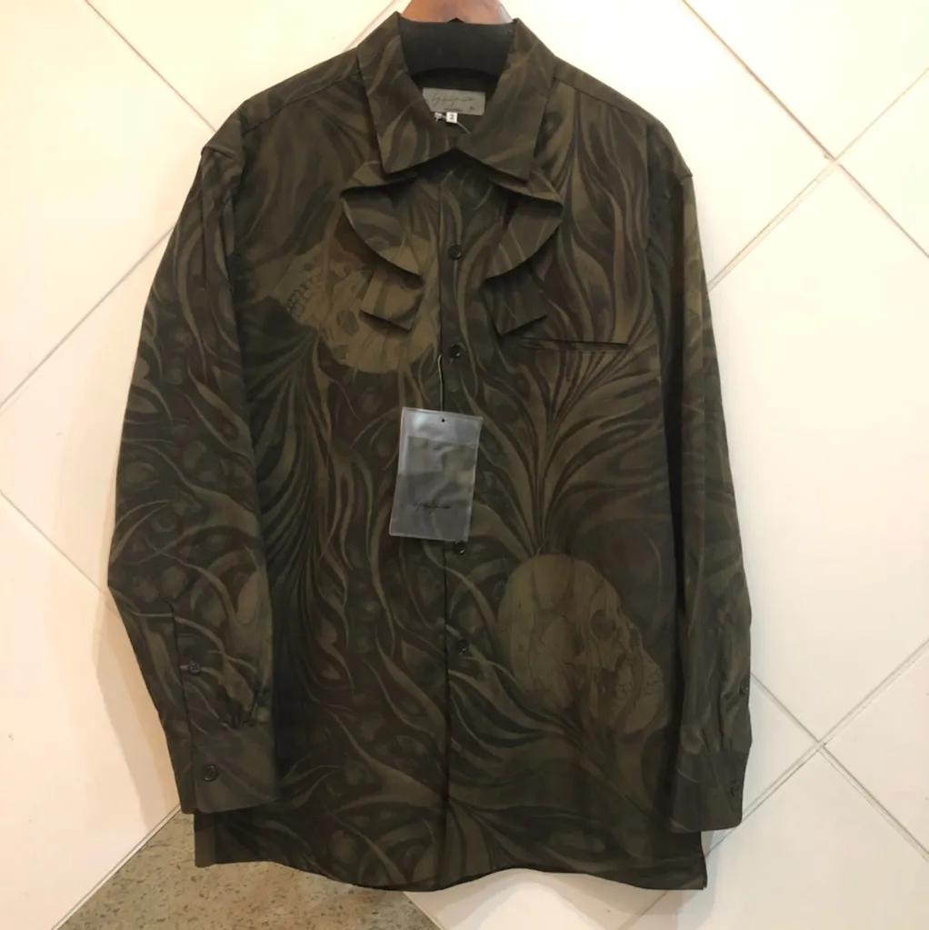 Yohji Yamamoto Yohji Yamamoto POUR HOMME 17AW ラッフルリボンスカルシャツ