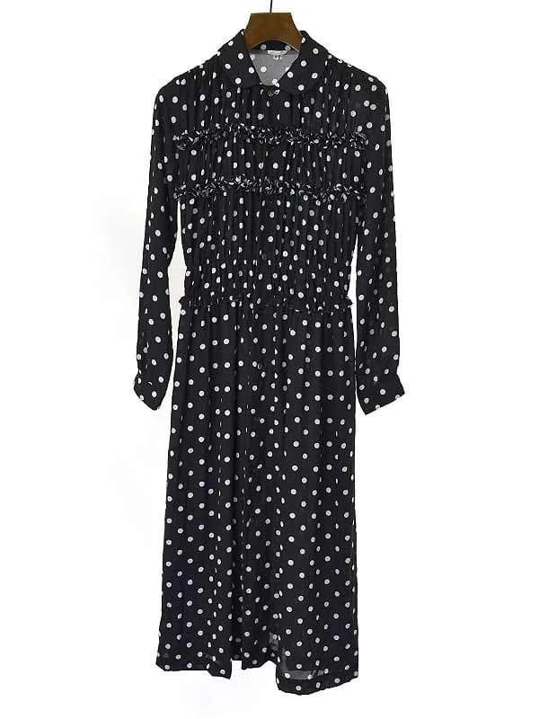 COMME des GARCONS コムデギャルソンコムデギャルソン 21AW ポルカドットベルテッドフリルワンピース