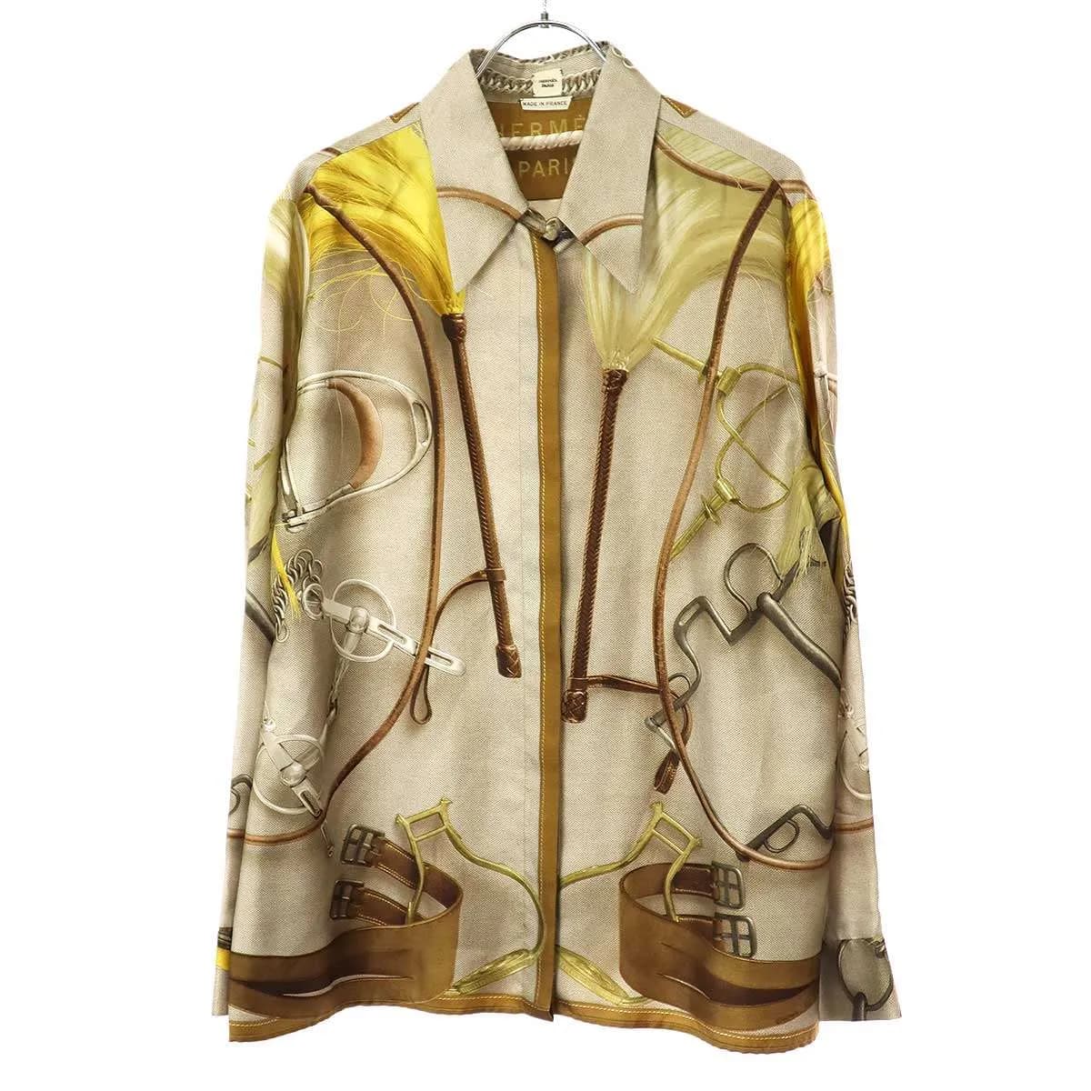 HERMES エルメス エルネ シルクシャツ