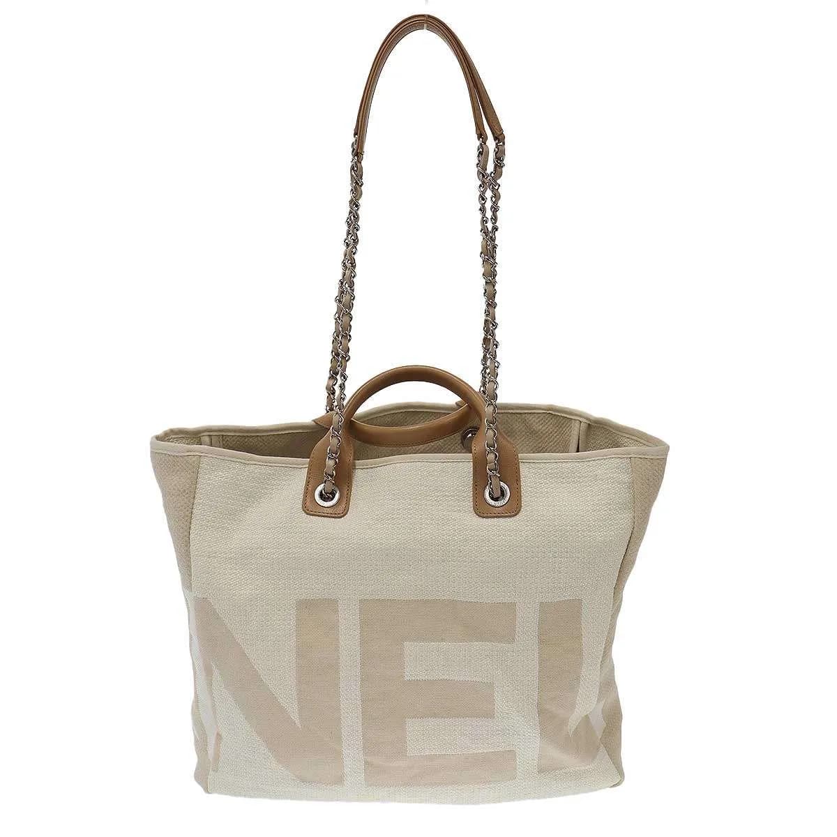 CHANEL シャネル ドーヴィル キャンバス 2WAYチェーンショルダートートバッグ