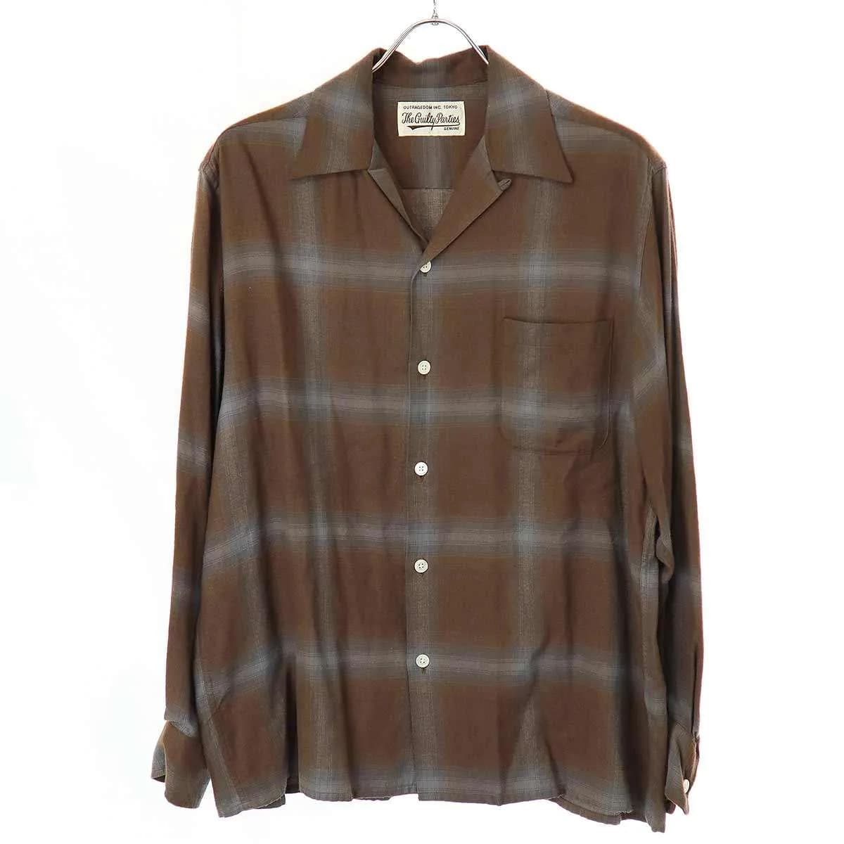 WACKO MARIA ワコマリア 23SS OMBRE CHECK OPEN COLLAR SHIRT L/S ( TYPE-1 ) オンブレチェックオープンカラーレーヨンシャツ