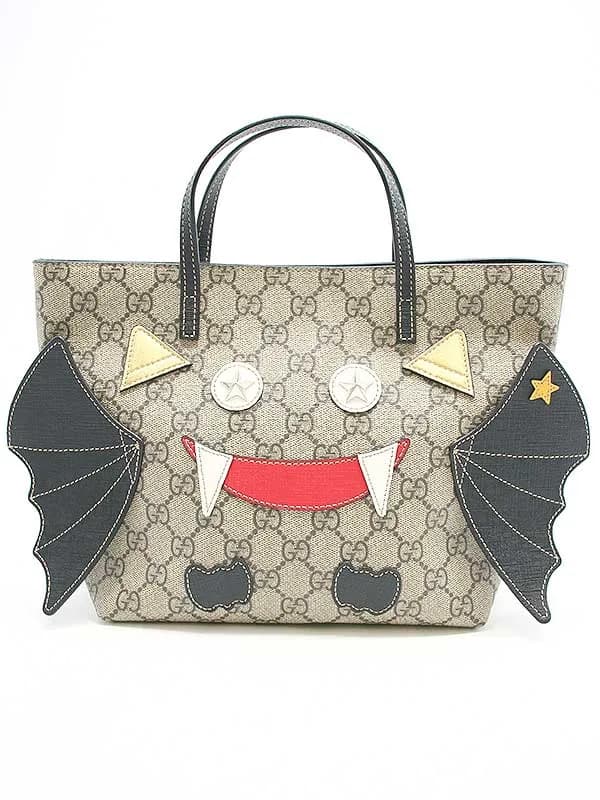 GUCCI グッチ チルドレンズ コウモリ GGスプリーム レザーハンドバッグ