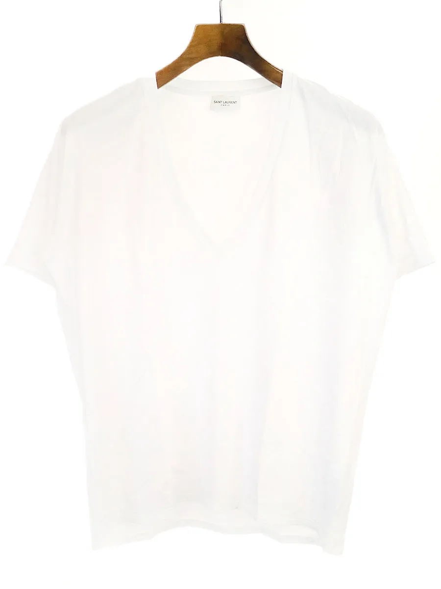 SAINT LAURENT サンローラン パリ 13SS ディープVネックTシャツ