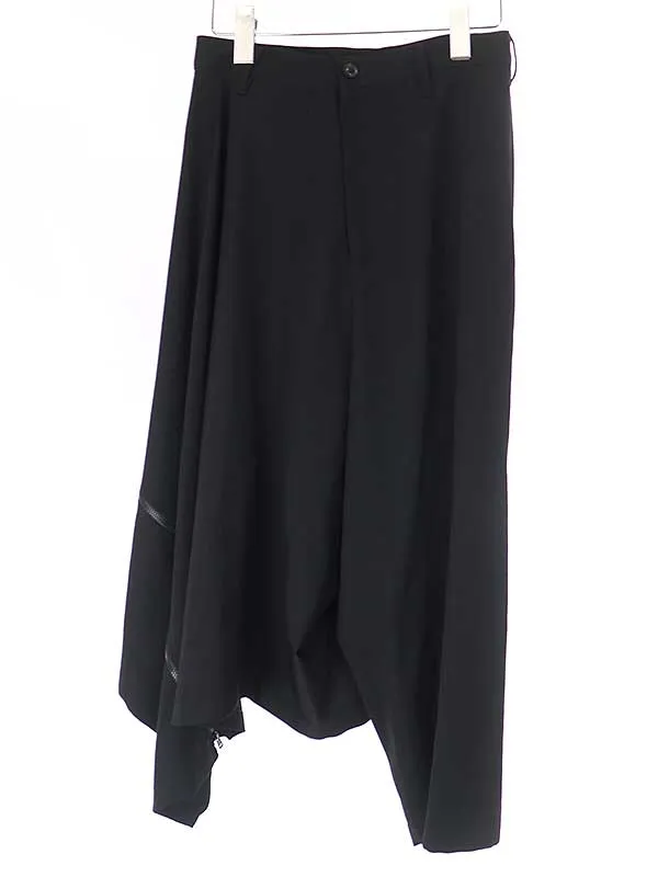 Yohji Yamamoto ビー ヨウジヤマモト 18AW ウールギャバジンファスナースカートパンツ