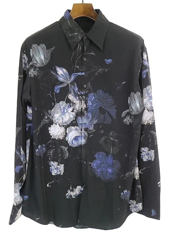 LAD MUSICIAN ラッドミュージシャン 18SS DECHINE FLOWER STANDARD SHIRT 花柄デシンシャツ