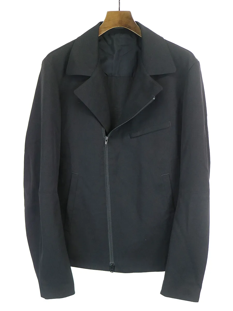 Yohji Yamamoto ヨウジヤマモトプールオム 14SS ウールギャバジンライダースブルゾン