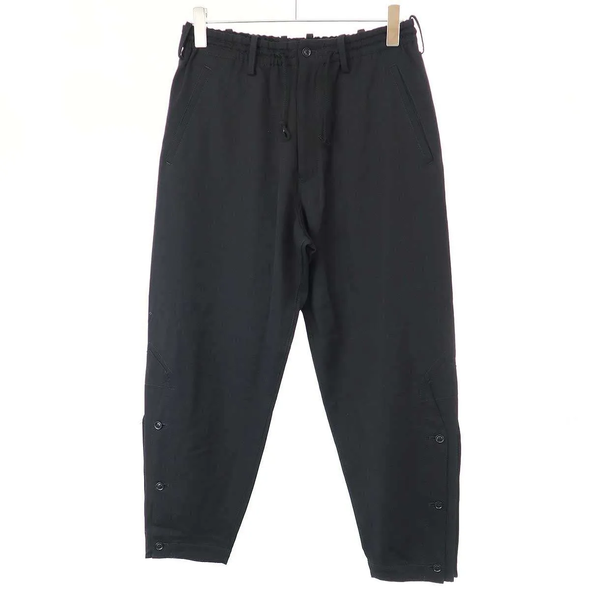 Yohji Yamamoto ヨウジヤマモト プールオム 15AW 裾ボタン ウールギャバジンイージーパンツ
