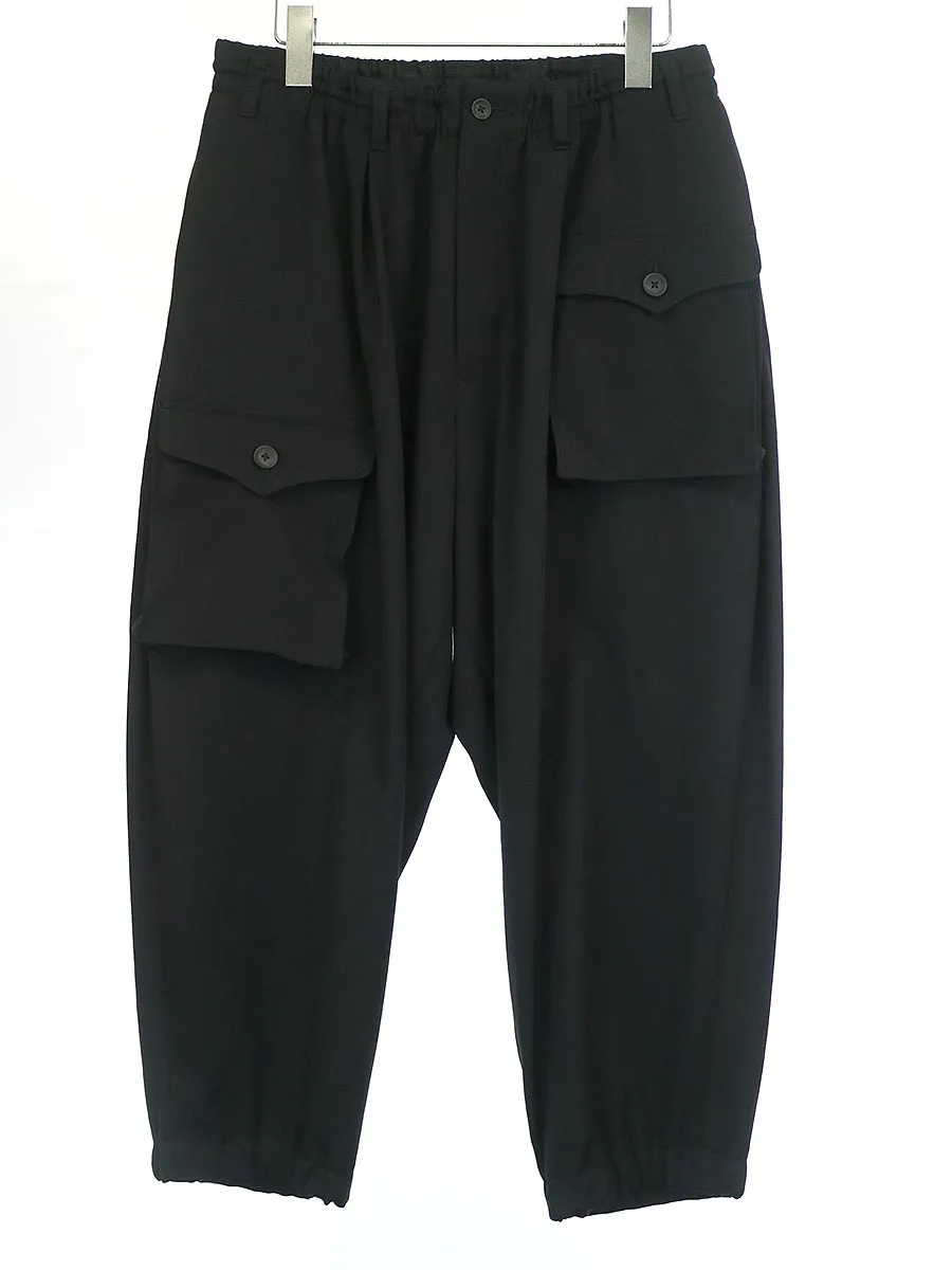 Yohji Yamamoto ヨウジヤマモト プール オム 19AW ポケットデザインウールクロップドパンツ