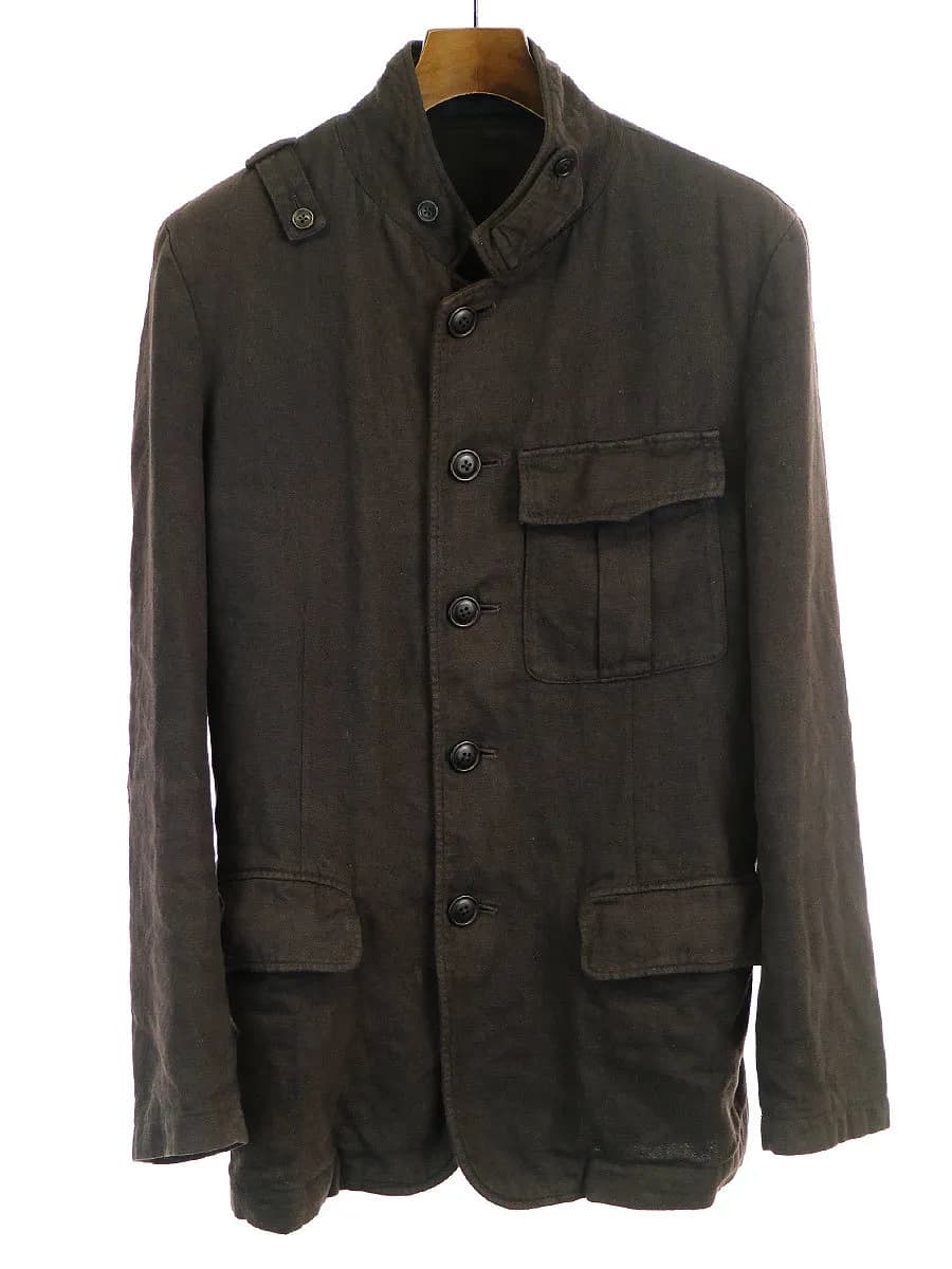 Yohji Yamamoto レギュレーション ヨウジヤマモト メン 15AW シルクリネン混ミリタリージャケット