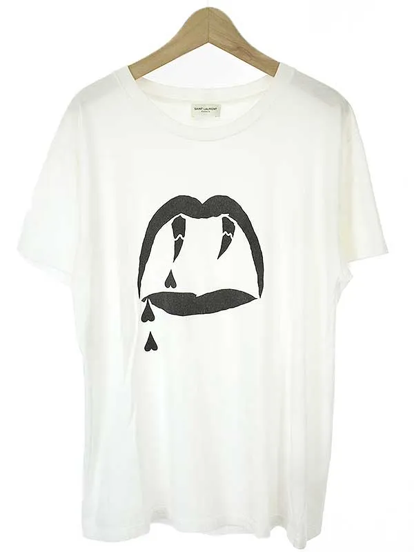 SAINT LAURENT サンローラン パリ ヴァンパイアプリントTシャツ