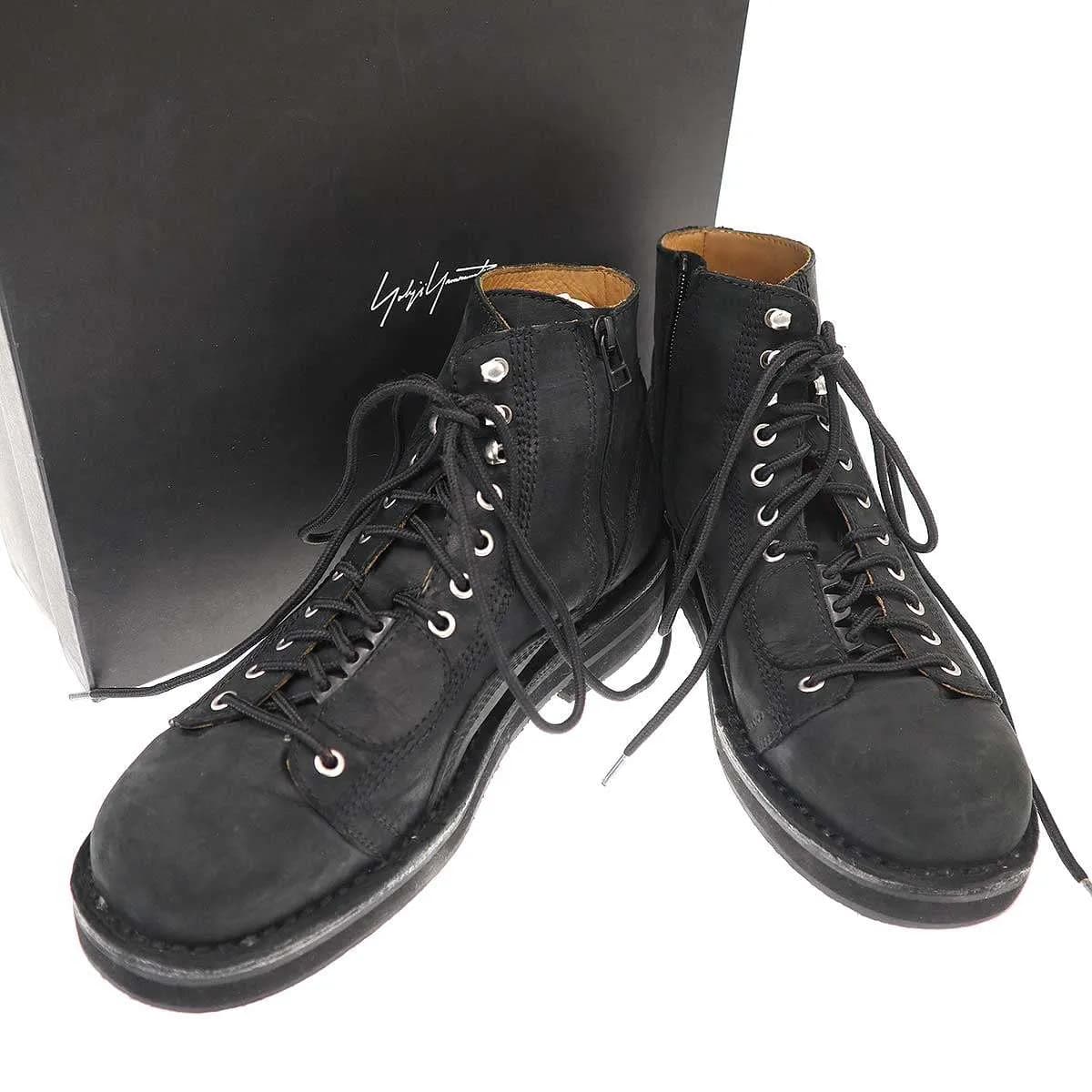 Yohji Yamamoto レギュレーション ヨウジヤマモト メン MAT SMOOTH LEATHER ZIP BIKER BOOTS マットスムースレザージップバイカーブーツ