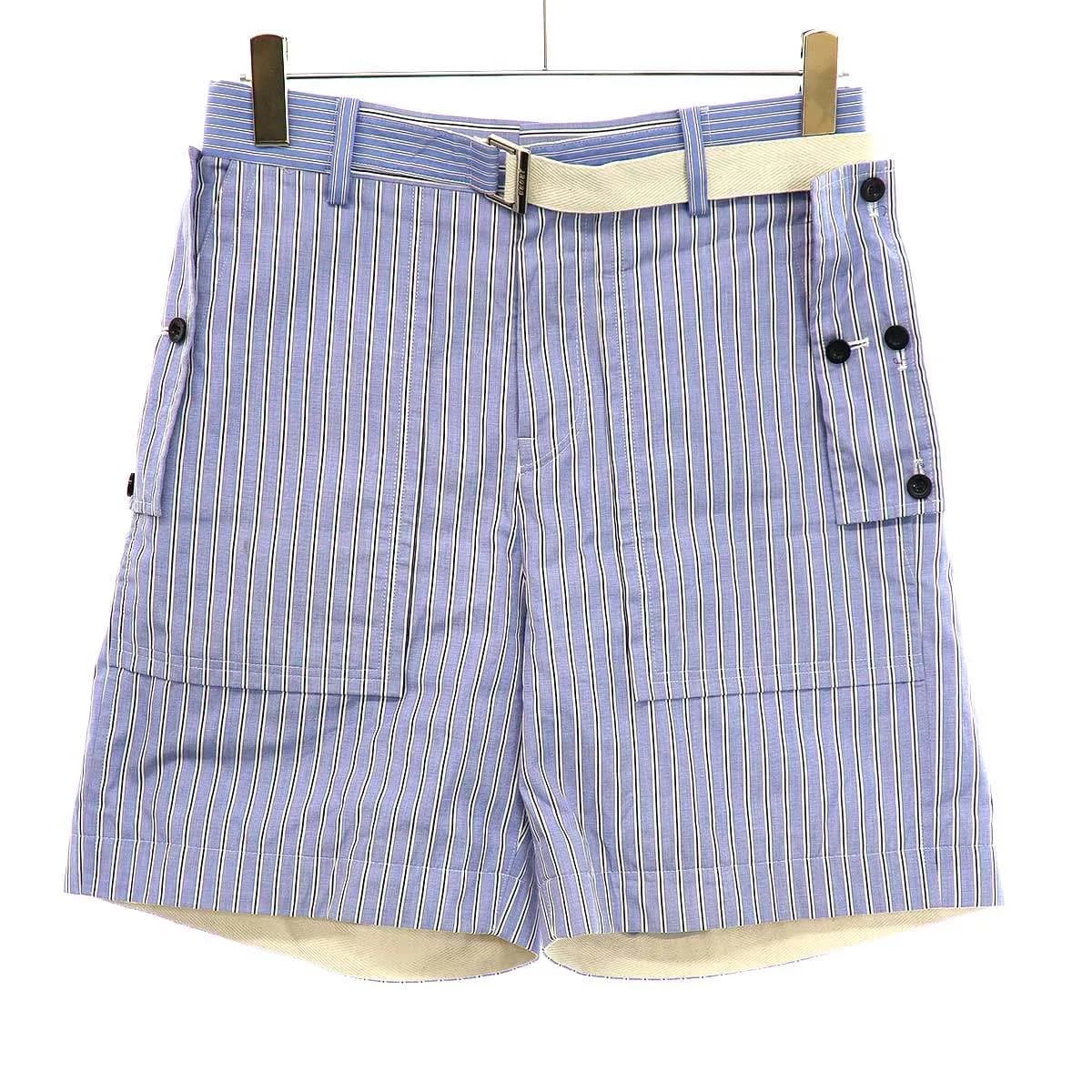 sacai サカイ 23SS Thomas Mason vertical-stripe Print Cotton Shorts ストライプショーツ