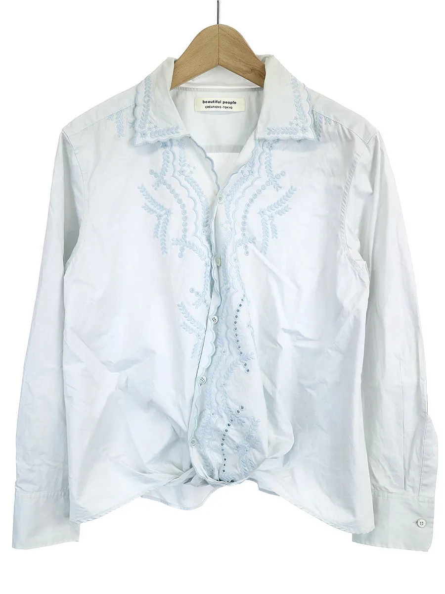 beautiful people ビューティフルピープル 16AW star embroidery crossover shirt 刺繍ブラウス