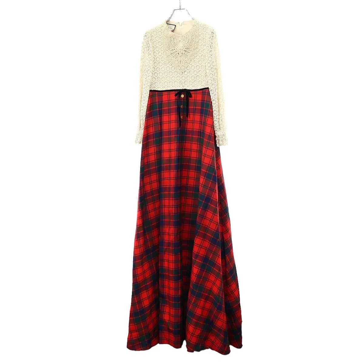 GUCCI グッチ SAMPLE/20AW チェックマキシドレスワンピース 637374 ZAFPT