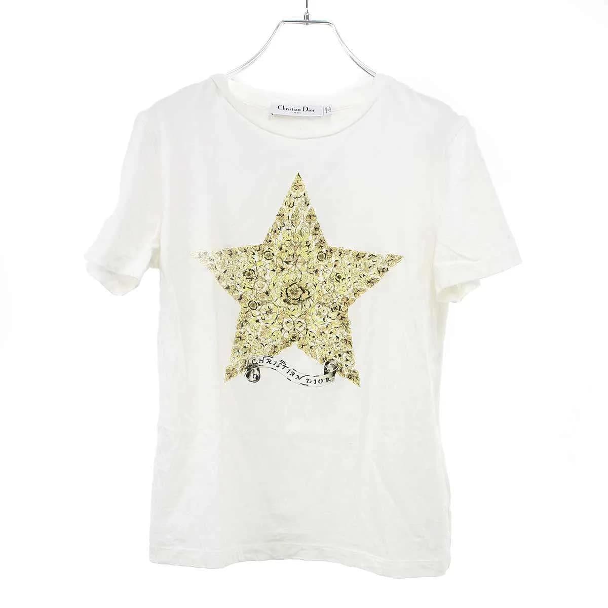Christian Dior クリスチャンディオール 25SS Dior Star コットンリネンジャージーダメージ加工Tシャツ