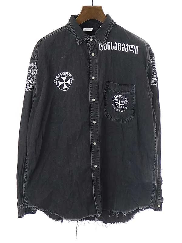 VETEMENTS ヴェトモン × リーバイス 19SS エンブロイダリーウエスタンデニムシャツ