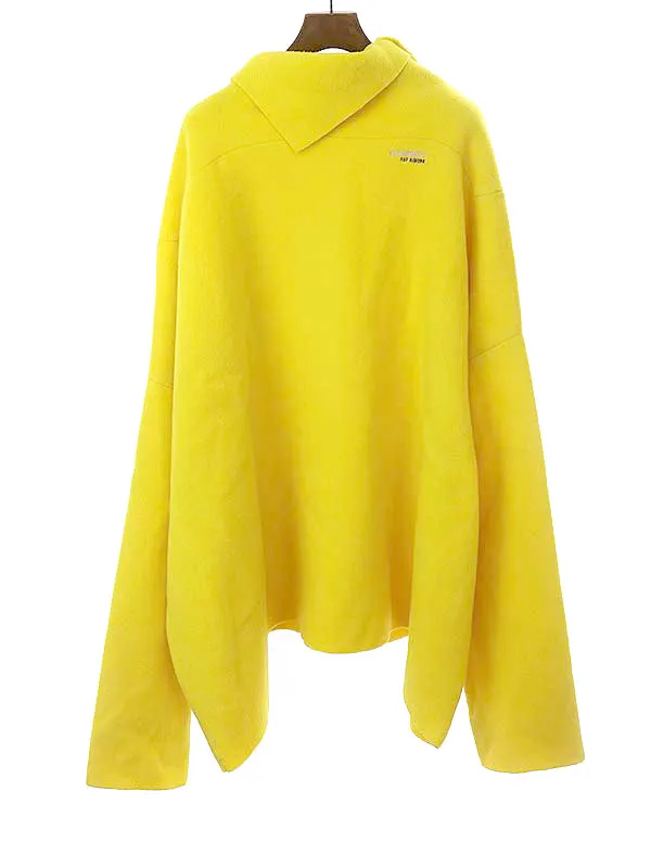 RAF SIMONS ラフシモンズ 21AW YELLOW OVER SIZED SWEAT SHIRT カットオフオーバーサイズスウェットプルオーバー