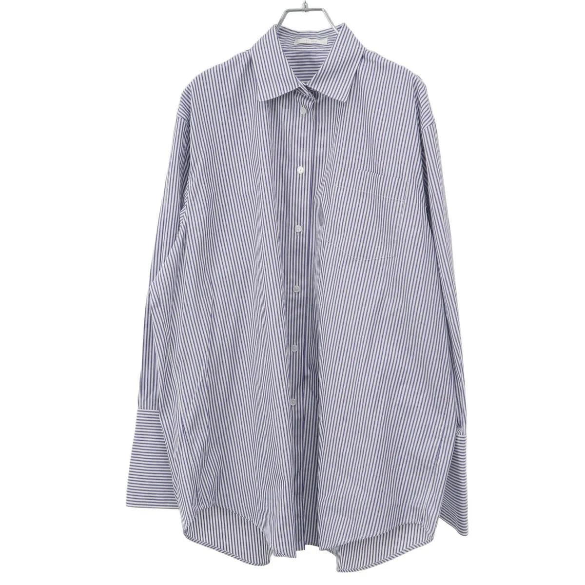THE ROW ザ ロウ Ment Shirt コットンポプリン ストライプメントシャツ