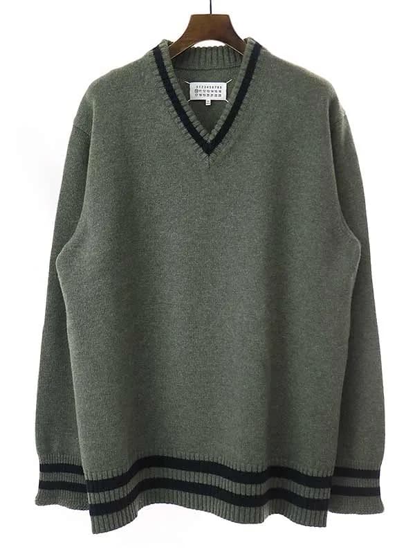 Maison Margiela メゾン マルジェラ 21AW カラーラインVネックニットセーター