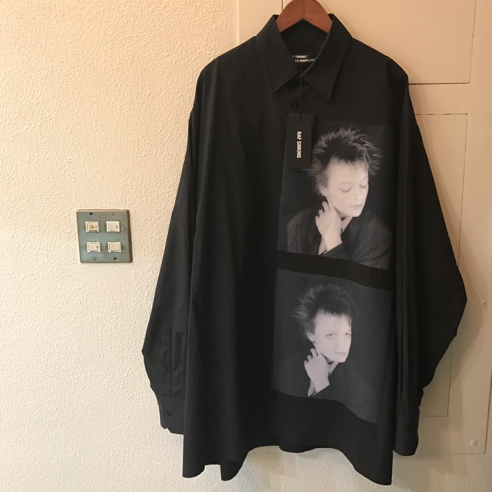 RAF SIMONS RAF SIMONS ×Robert Mapplethorpe 17SS Laurie Anderson パッチワークオーバーサイズシャツ