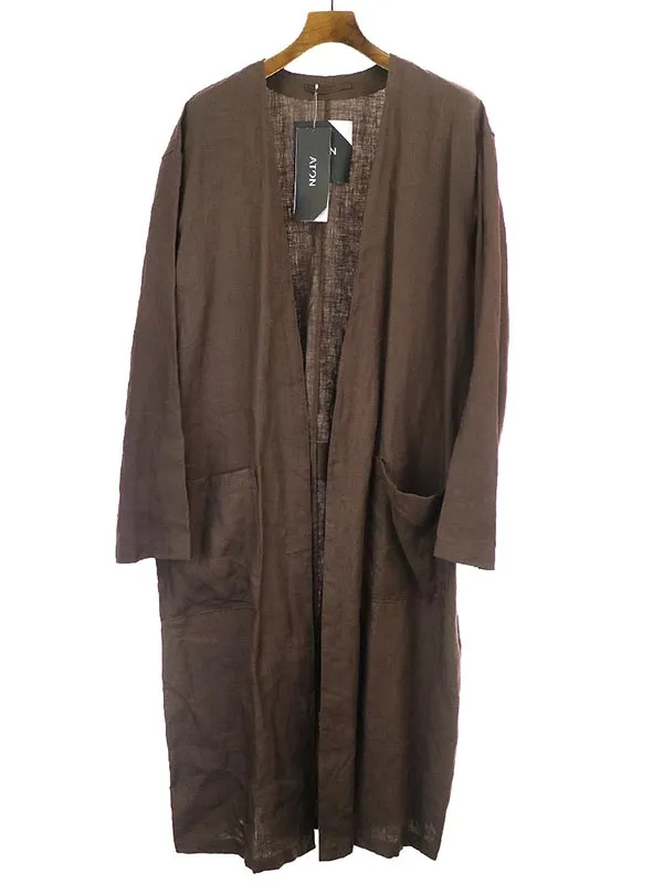 Aton エイトン 19SS Linen Hound's Thooth Robe リネンローブコート