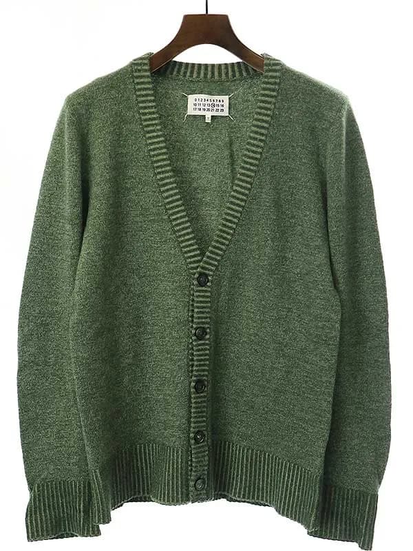 Maison Margiela メゾン マルタン マルジェラ 14 13AW コーデュロイエルボーパッチ ウールニットカーディガン