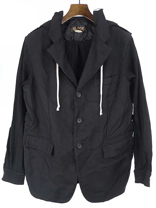 COMME des GARCONS ブラック コムデギャルソン 19AW ポリエステル縮絨フーデットジャケット