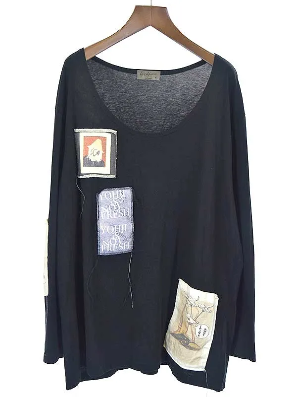 Yohji Yamamoto ヨウジヤマモト プールオム 19SS ワッペン付きクルーネックロングスリーブカットソー