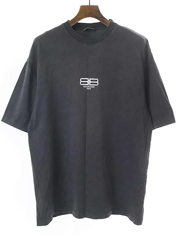 BALENCIAGA バレンシアガ 22AW BB PARIS ICON T-SHIRT ミディアムフィットロゴ刺繍Tシャツ 612966 TMVG7