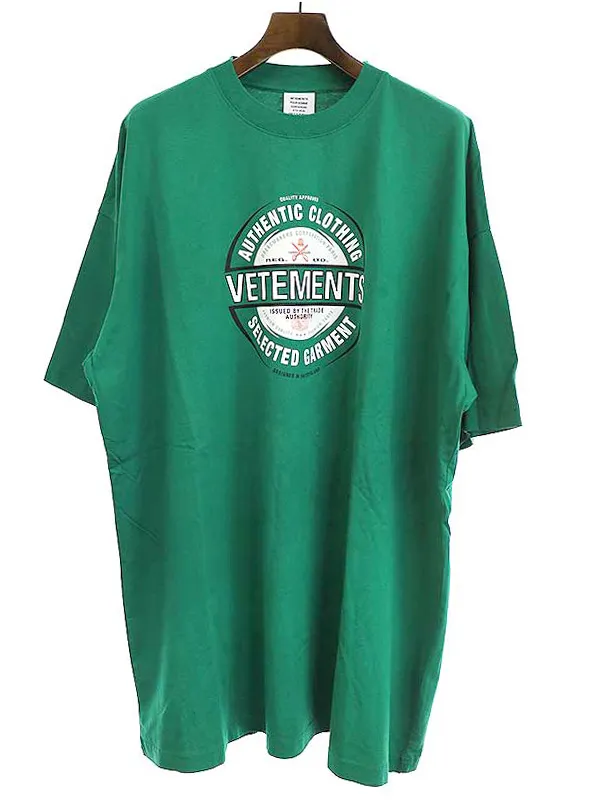 VETEMENTS ヴェトモン 20SS BEER BADGE ビアプリントオーバーサイズTシャツ