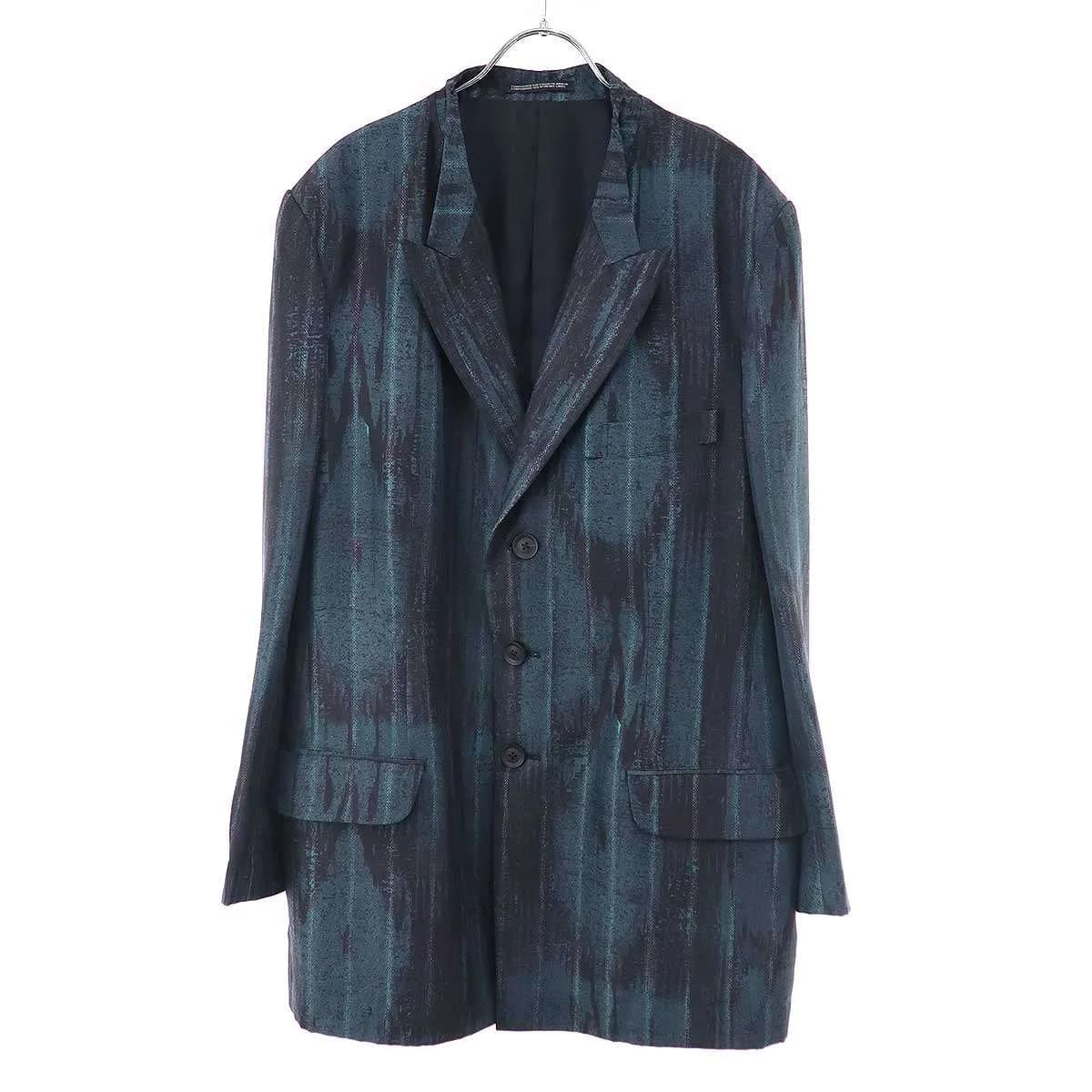 Yohji Yamamoto ヨウジヤマモト プールオム 23AW 転写シルクジャケット HJ-J49-422