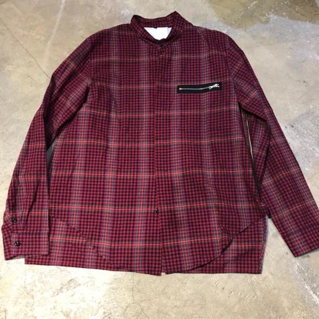 SUNSEA SUNSEA 17AW Red Tartan Zip Shirt