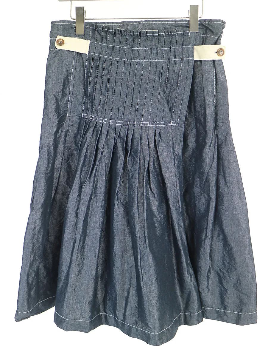 COMME des GARCONS トリコ コムデギャルソン 11SS 製品洗い加工コットンリネンラップスカート