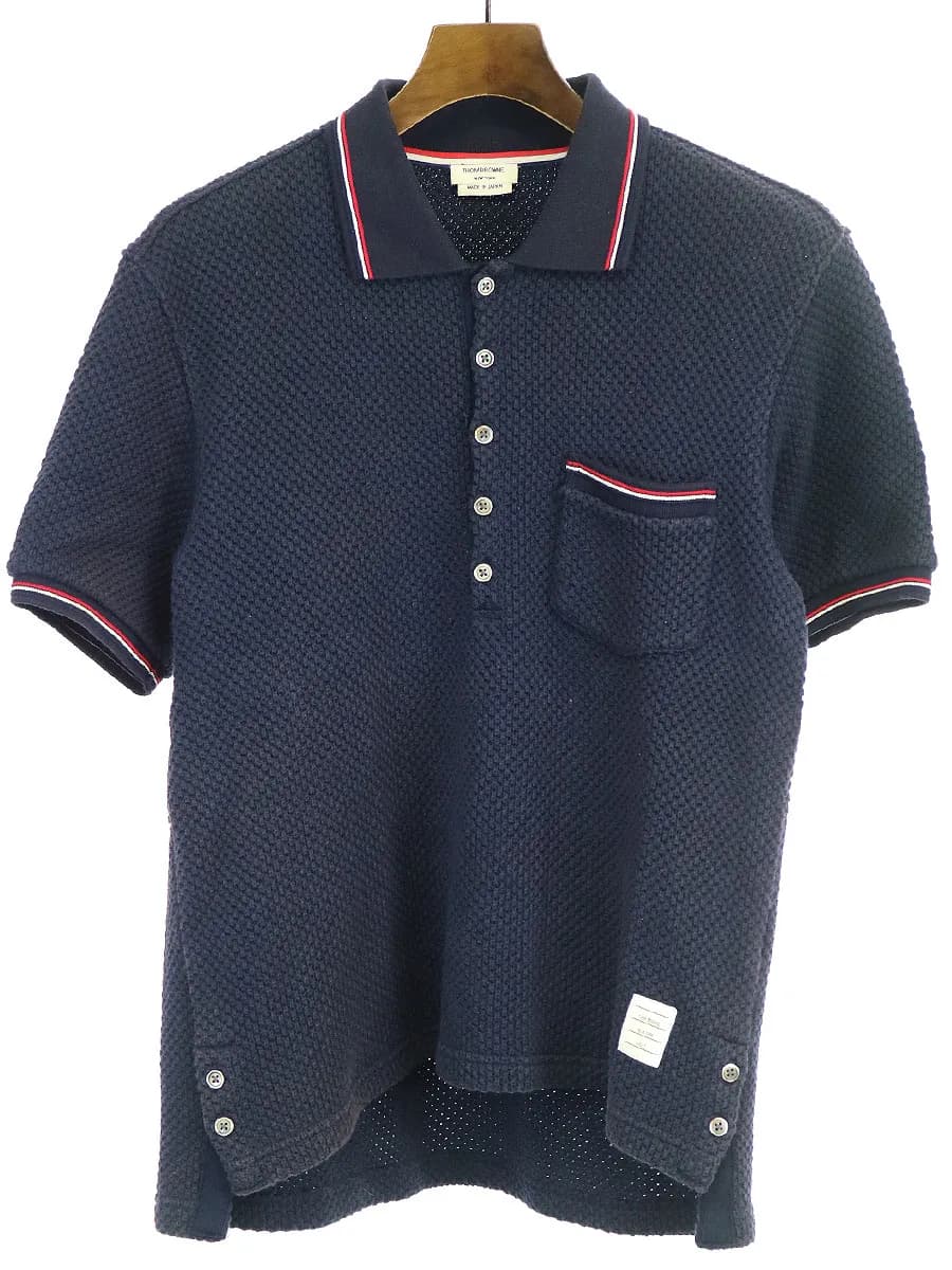 THOM BROWNE トム ブラウン 17SS トリコラインニットポロシャツ