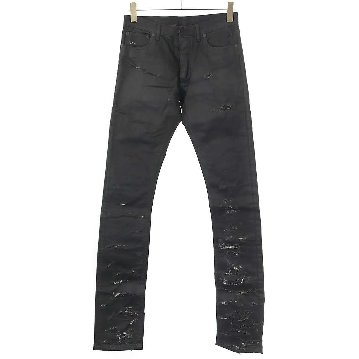 Dior HOMME ディオールオム 2004SS Strip デストロイ加工コーティングデニムパンツ 4EH1018686