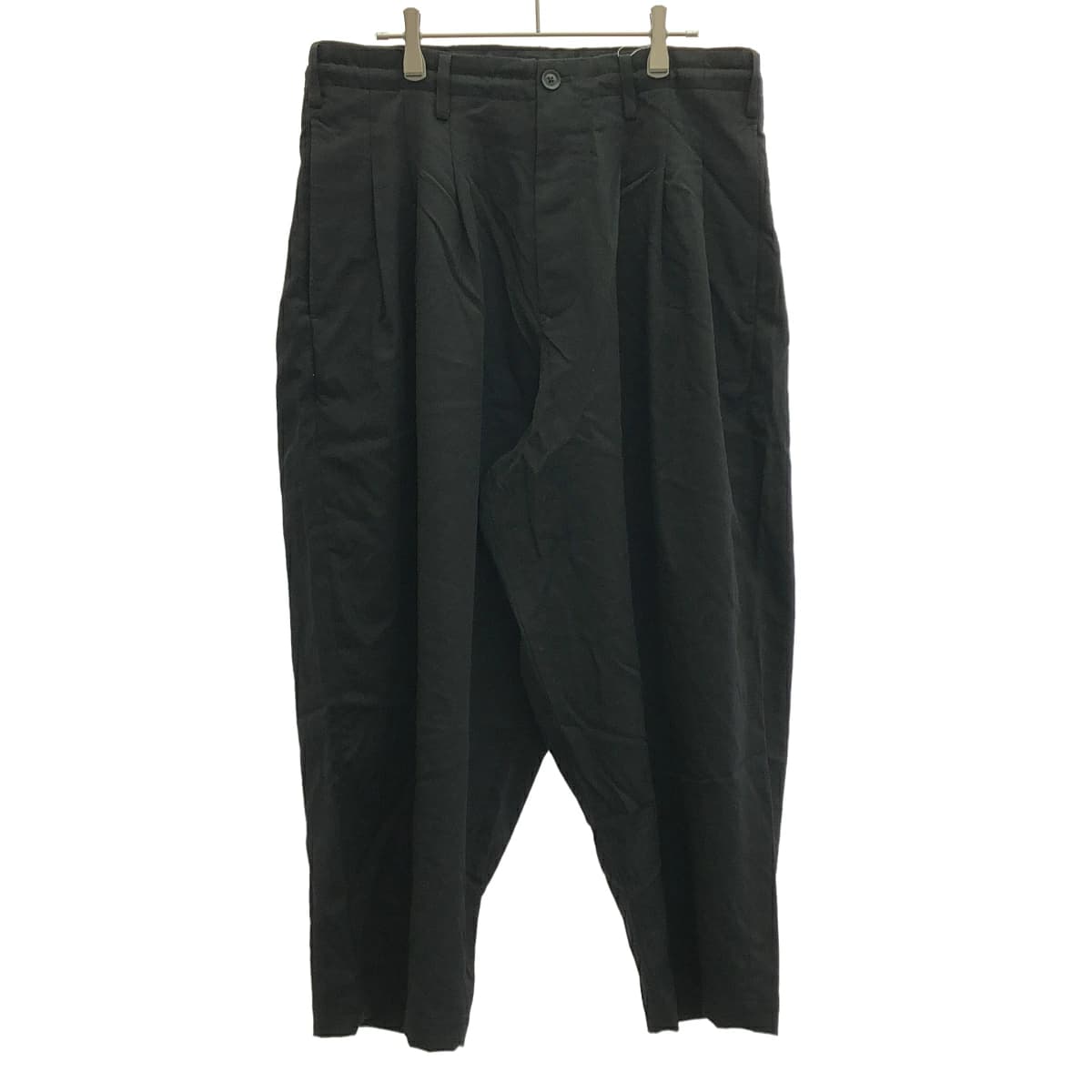 Yohji Yamamoto ヨウジヤマモト プールオム ウールギャバジン3タック太パンツ HX-P18-100
