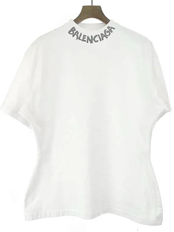 BALENCIAGA バレンシアガ 21SS モックネックロゴプリントTシャツ